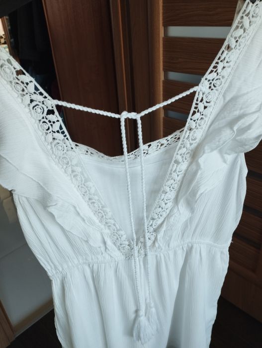 Biały kombinezon boho rozmiar L /XL