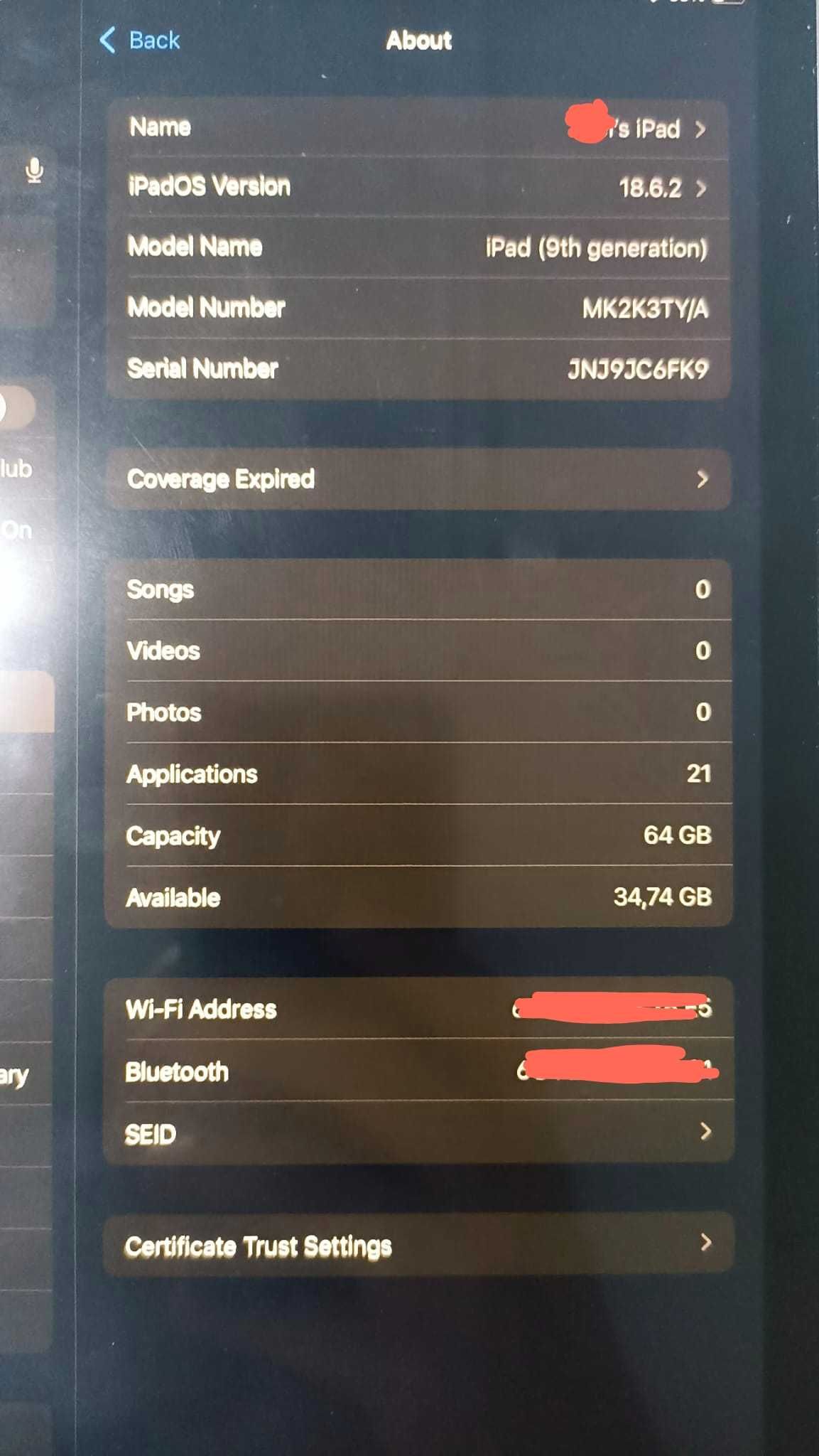 iPad (2021) 9 Geração, 94gb com capa e Apple Pencil