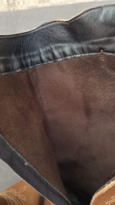 Нові високі чоботи ботфорти натуральна шкіра коричневі жіночі 40