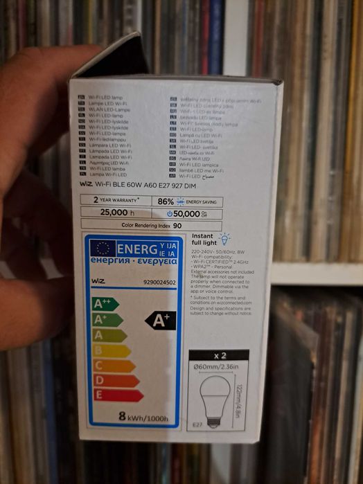 Conjunto de 2 lâmpadas  inteligentes Wiz Wi-fi