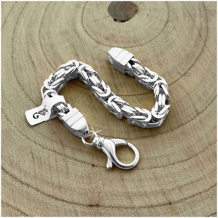 Potęzna Męska Bransoleta Splot Królewski 22cm/8mm Srebro Pr. 925 + Gra