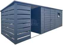 Schowek domek ogrodowy 4,5x2,5m + wiata 2m brama okno dach TS1077