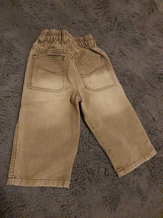 Spodenki oliwkowy jeans Next r. 80cm