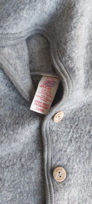 Kurtka Engel merino wełna Wool vilna 74/80 szara