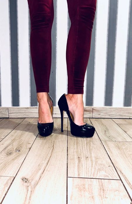 207/ OD RĘKI 43 czarne wysokie szpilki czółenka Trans Crossdress 35-48