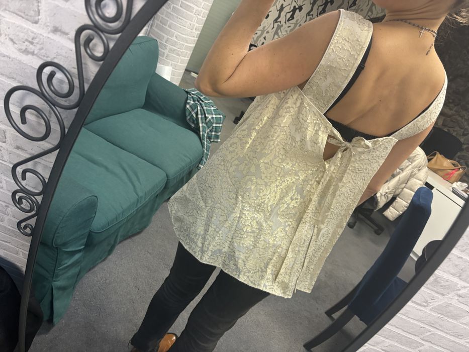 Massimo dutti jedwabny top wlegancka bluzka premium cudo silk seta