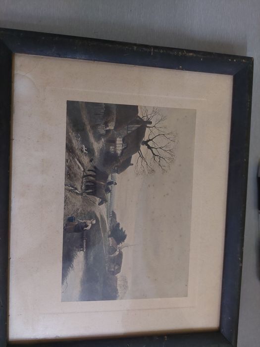 Gravura antiga com moldura