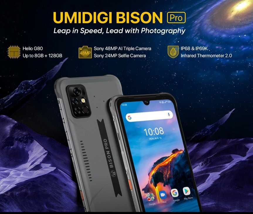 UMIDIGI Bison PRO. 4Gb/128, G80, FHD+,48Мp/24Mp, 5000ma, NFC+Подарунок