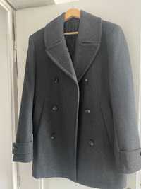 casaco de ervilha cinza para homens