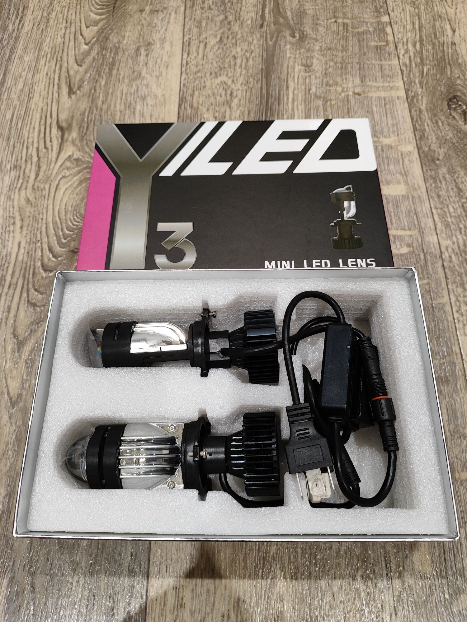 Светодиодные LED Мини Линзы Y3 pro bi-led Н4 Комплект 2шт Гарантия