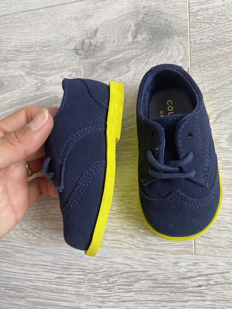 Nowe niechodki mokasyny granatowe zamszowe 18 neonowe Cole Haan