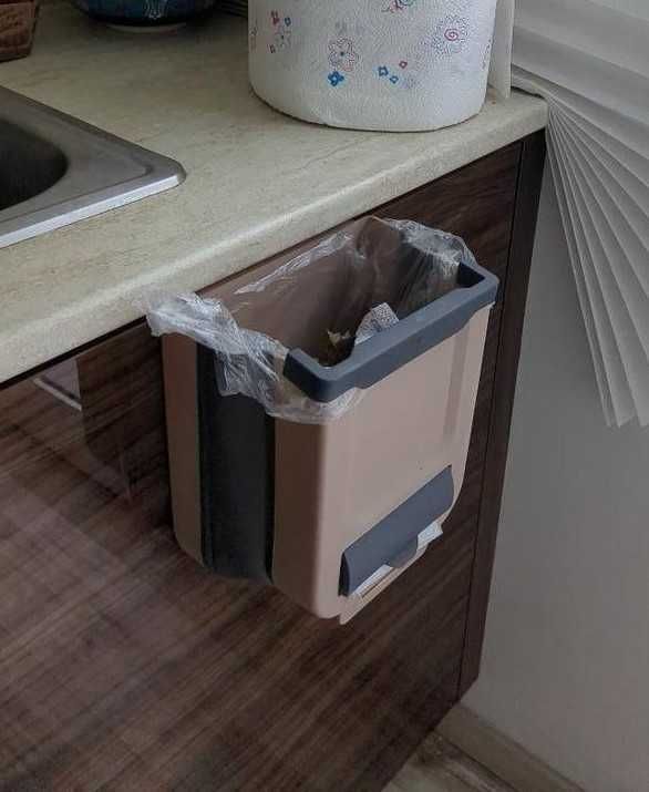 Balde Lixo Cozinha Dobrável de Parede - 7L