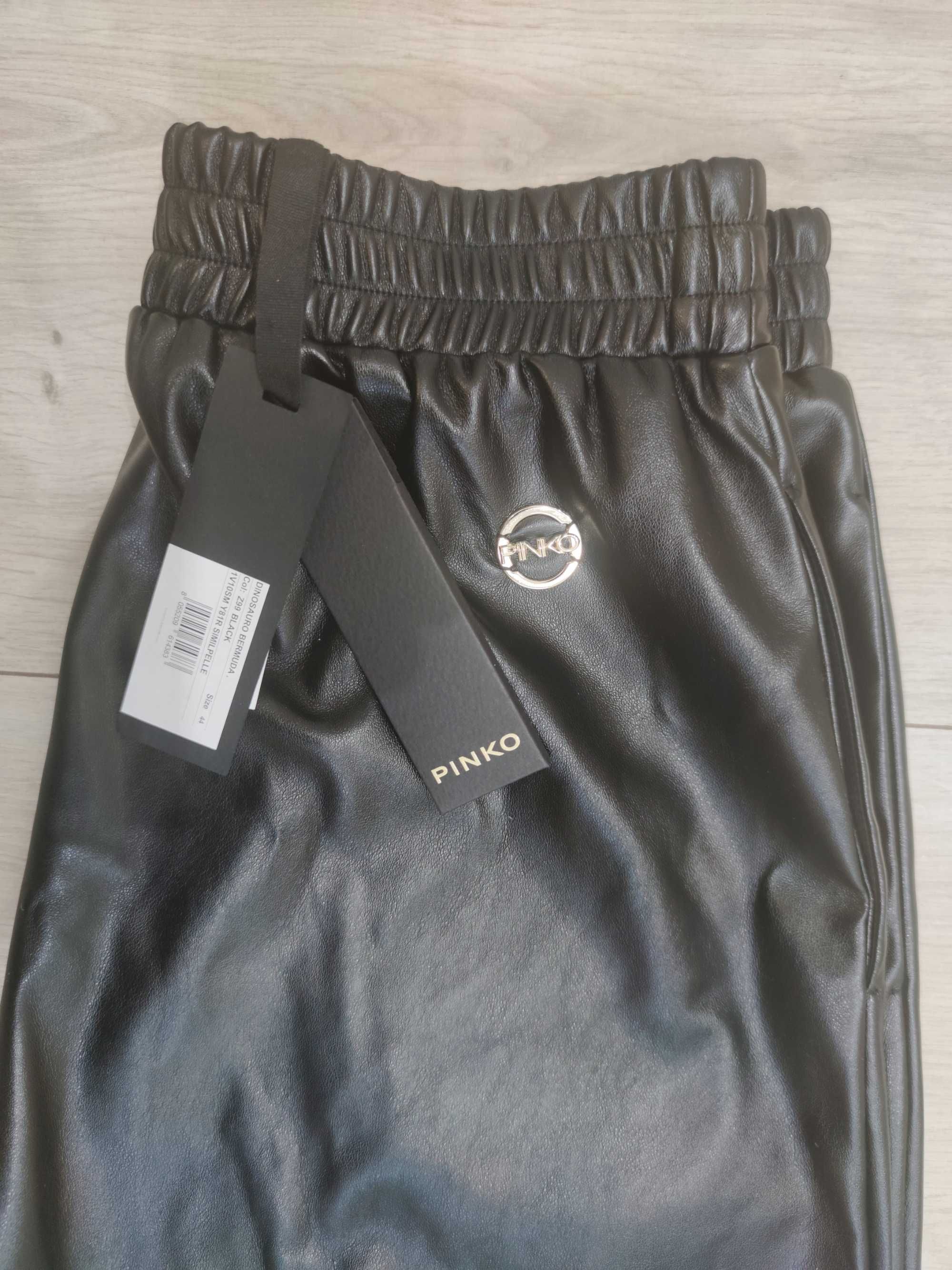 PINKO spodenki kuloty bermudy 3/4 7/8 ekoskóra r. IT44 GB12