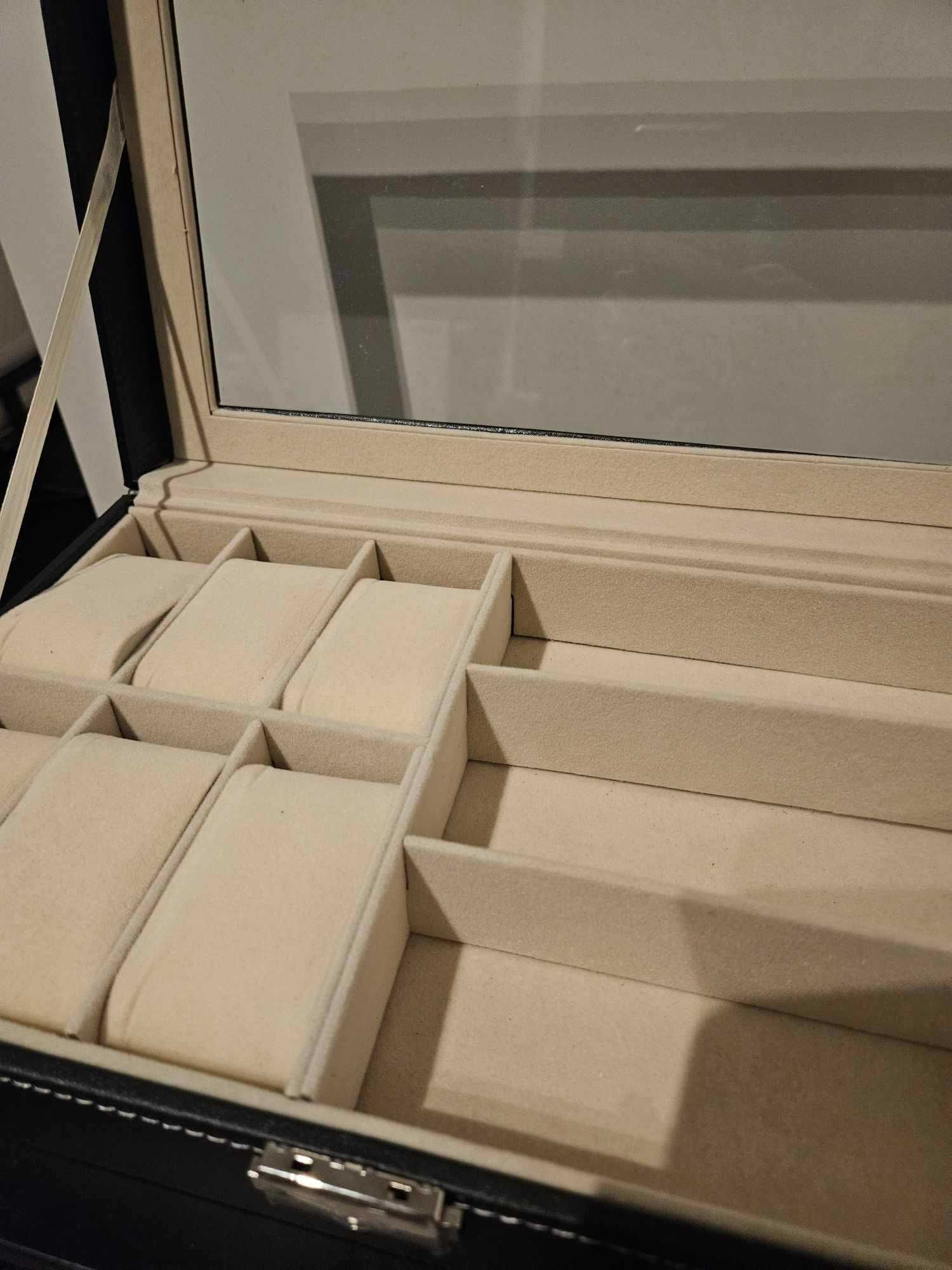 Kuferek szkatułka etui pudełko organizer na zegarki i okulary