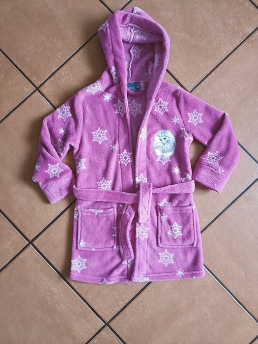 Szlafrok Elsa różowy 110/116 dla dziewczynki