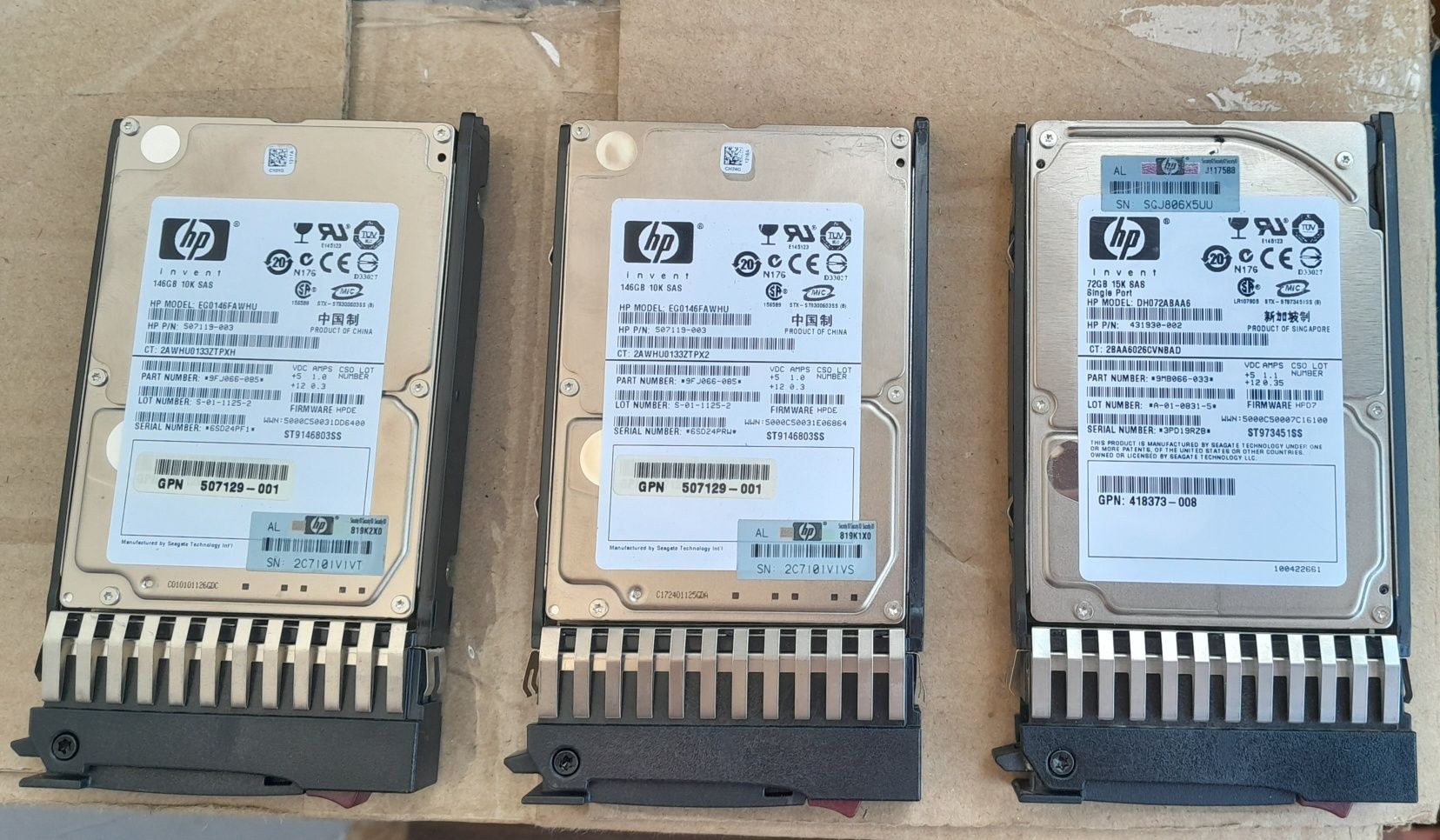 Серверные диски SAS 10, 15K 72, 146 Gb