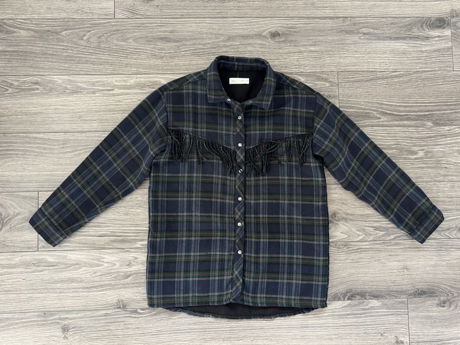 Koszula w kratę z frędzlami Zara 164