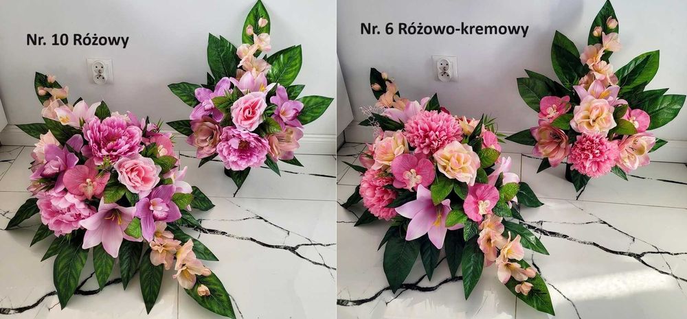 Komplet Stroik na grób, Cmentarz, Kompozycja kwiatowa ,Wiązanka bukiet