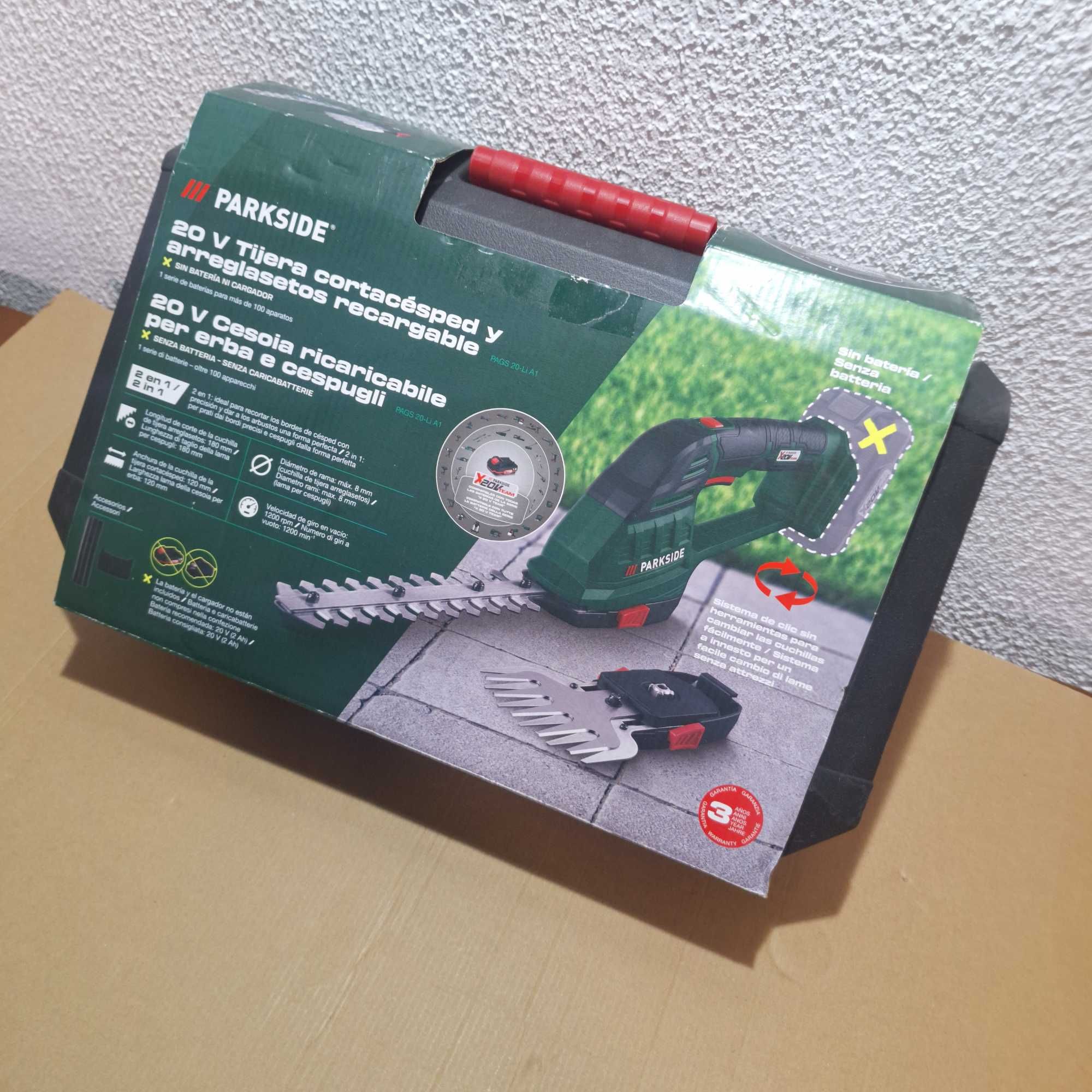 Aparador De Arbustos / Sebes / Relva Parkside 20V ( Novo )