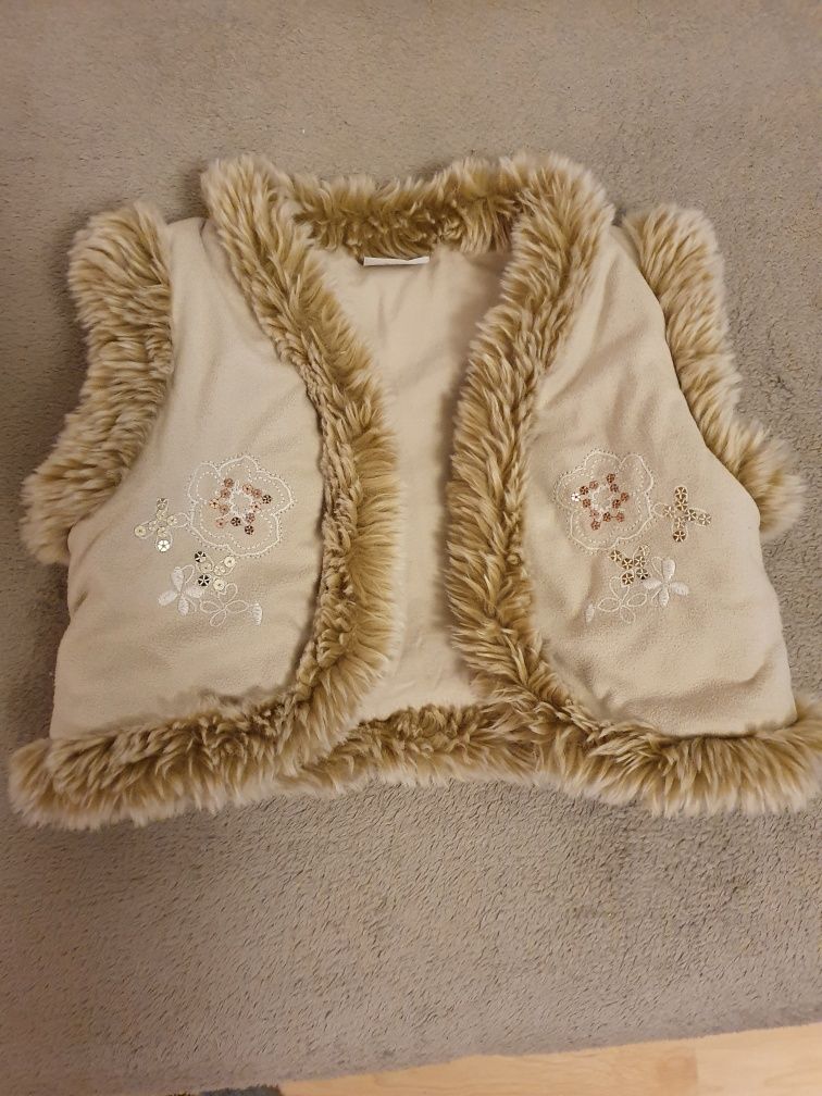 NEXT Zimowa kamizelka z futrem 12-18 m