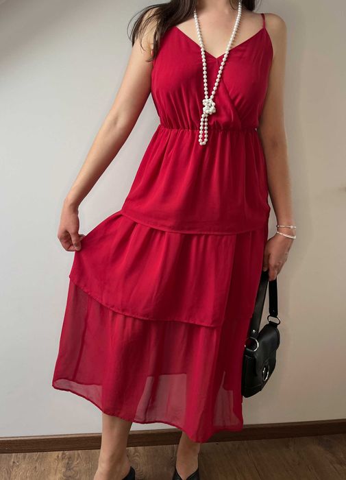 Sukienka na ramiączkach z Falbankami rozm. S Długa letnia Bodyflirt