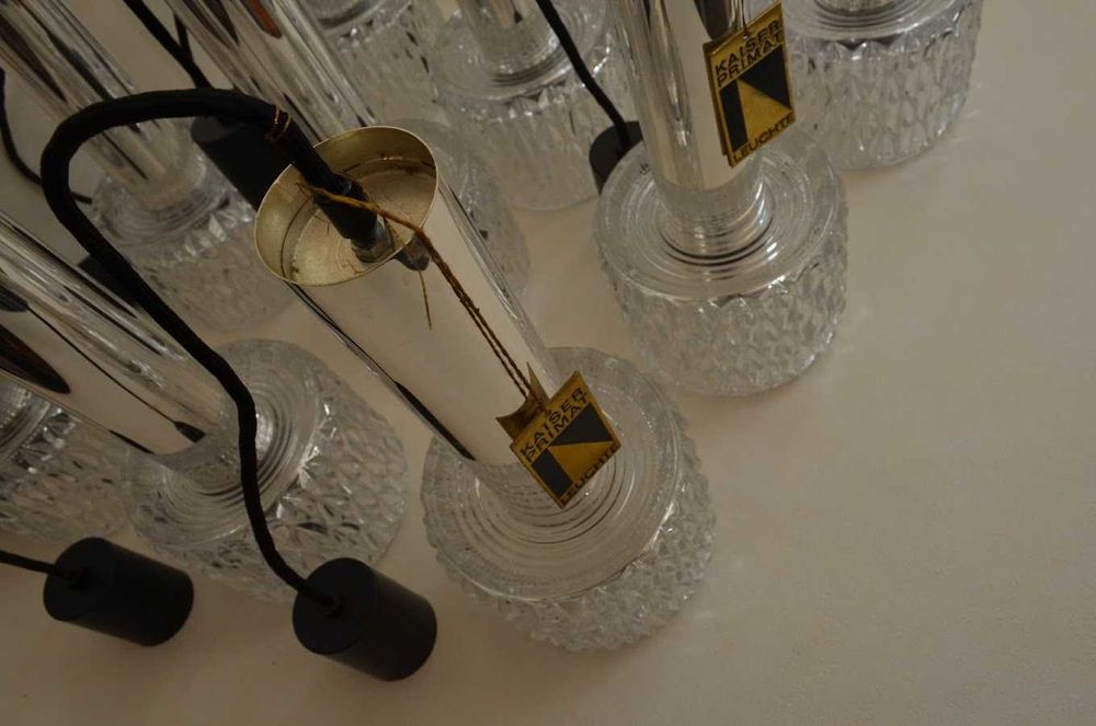 11x Vintage 60's 70's glass Lamp Kaiser Primat Leuchten