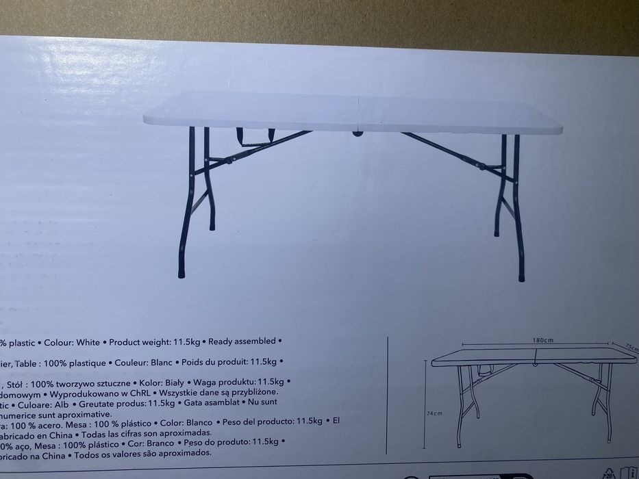 Обідній стіл Astano Plastic білий розкладний, на 6 осіб новий!