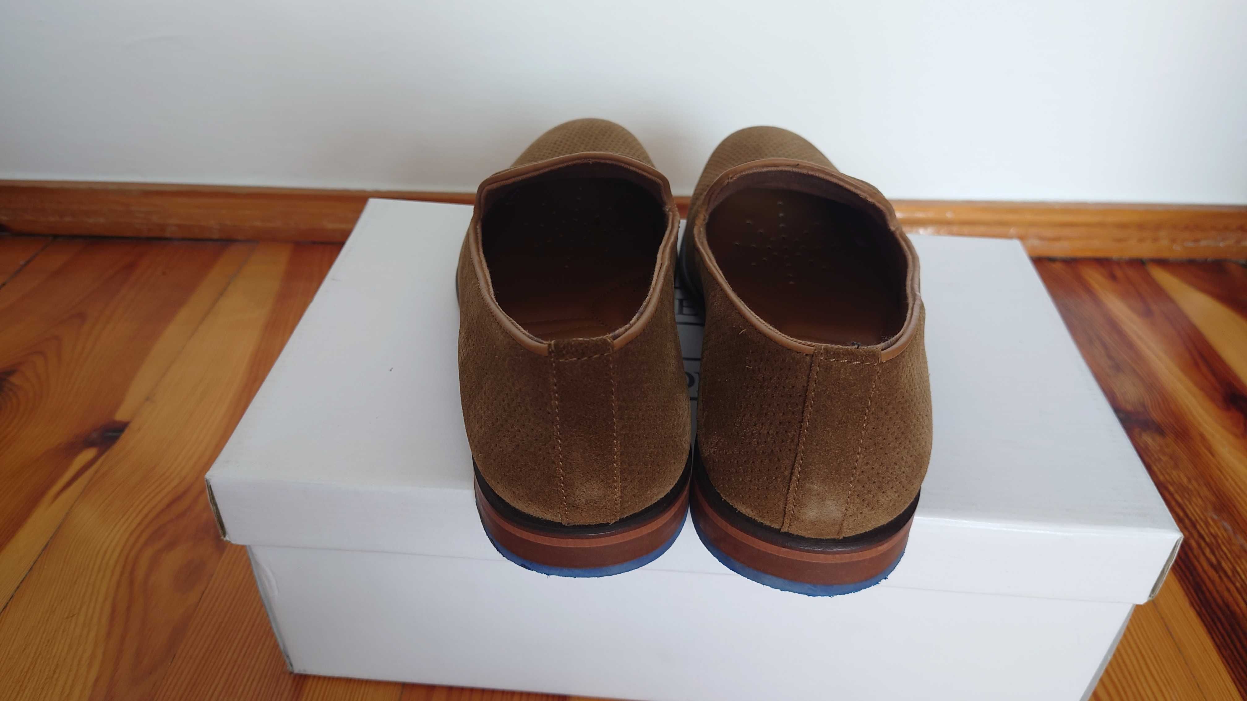 Półbuty męskie mokasyny wsuwane Steve Madden r. 41 brązowe