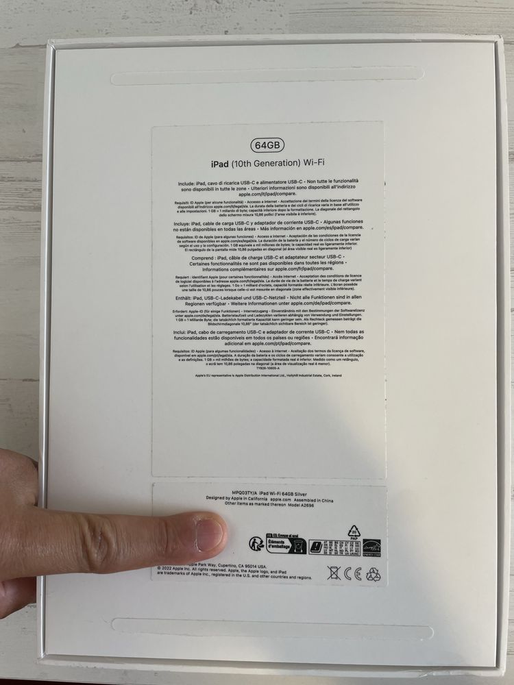 Apple iPad 10,9 polegadas 64gb Wi-Fi (Silver) - 10ª geração