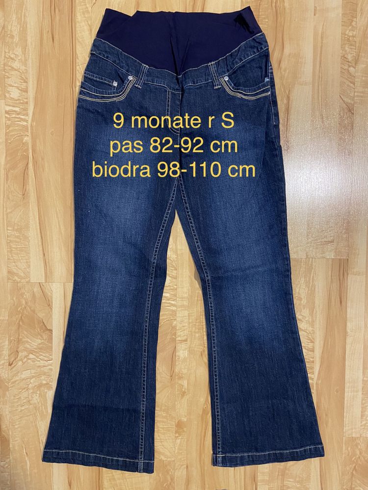 Neun 9 monate 36/ S ciążowe spodnie granatowe  jeansy dżinsy dzwony