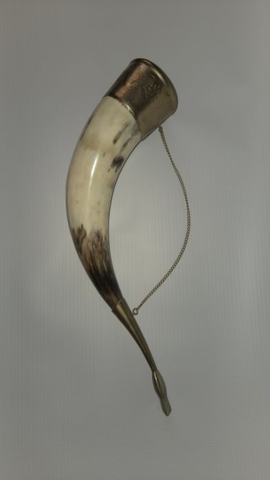 Róg myśliwski - Niemcy lata 60. Róg obfitości do picia, Mosiądz, 33 cm