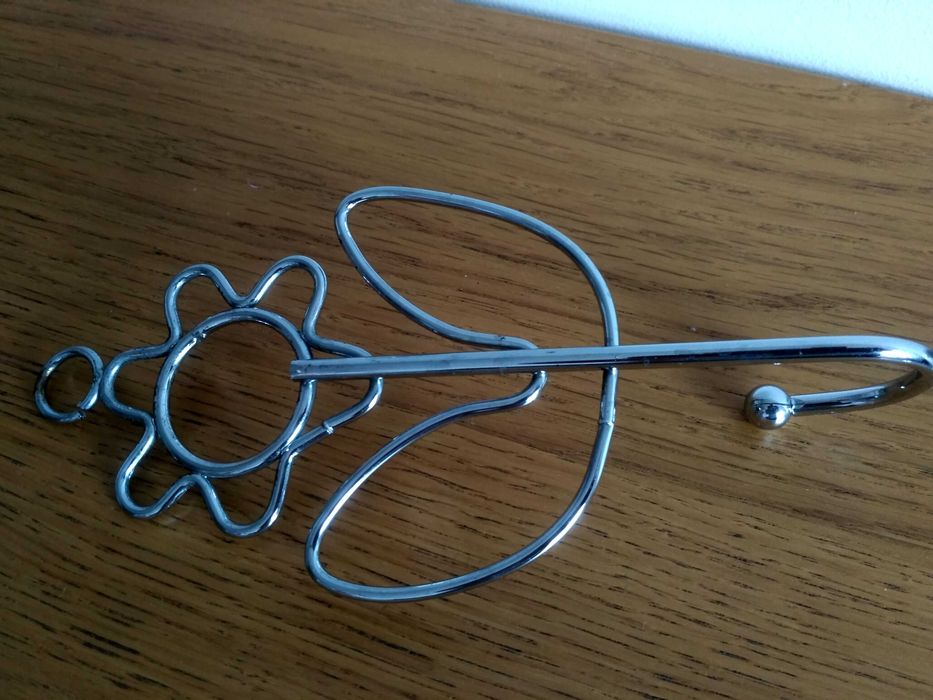haczyk wieszak Metalowy chromowany haczyk ścienny kwiatek 18cmx8cm