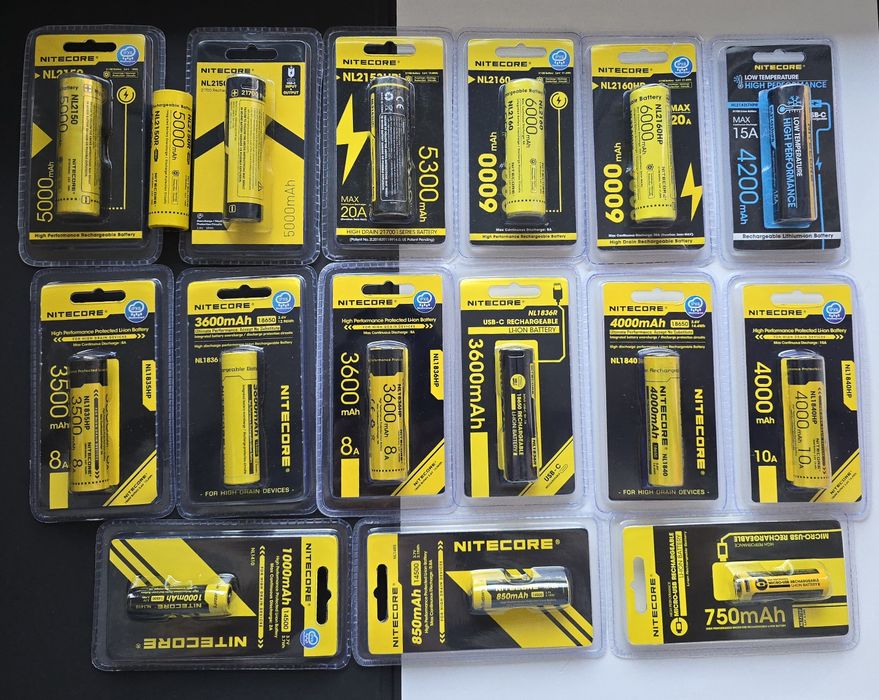 Акумуляторні батареї Nitecore 18650, 21700, 14500, NP-F750, NP-F970 ін