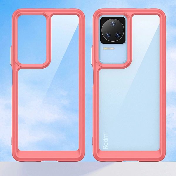 Etui Outer Braders z Ramką do Xiaomi Poco F4/5G czerwony