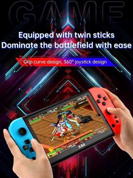 Consola Jogos portátil 7" X80 ecrã IPS HD 20.000 jogos clássicos