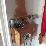 Telefon drewniany baron antyk prl