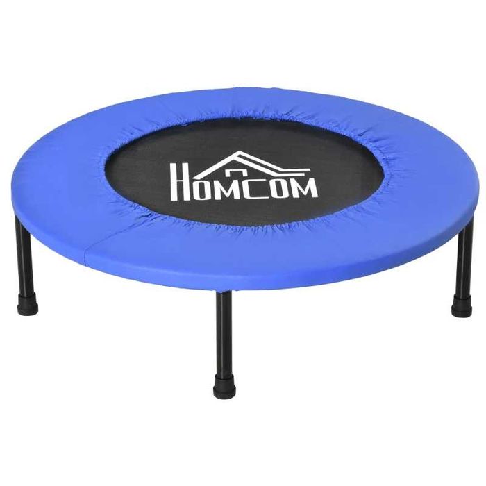 Trampolim de Aço com Borda Protetora - 81x81x22,5cm - Preto e Azul