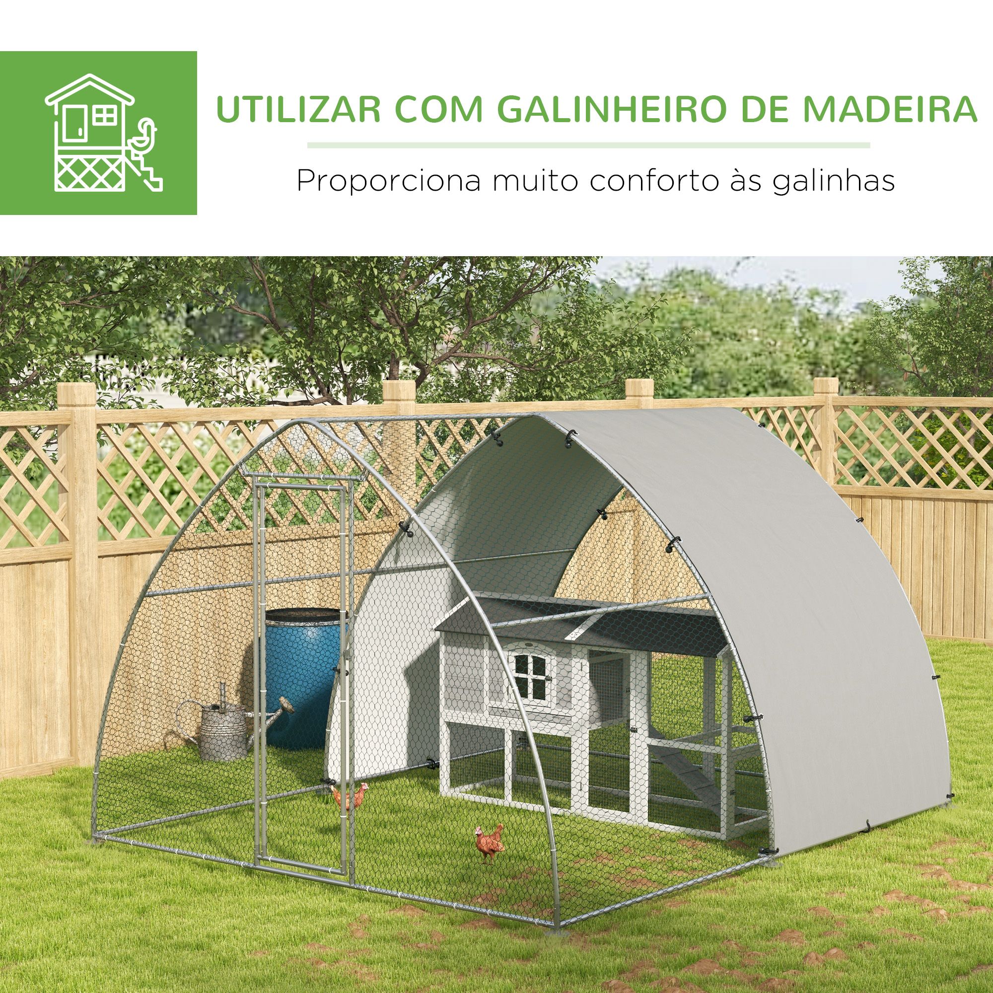 Galinheiro para Exterior 304x375x220