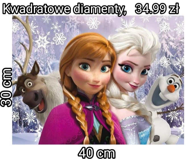 40*30cm Diamond Painting KWADRATOWE Elza i Anna