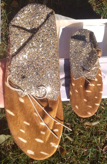 Anniel 38 nowe buty złote animal print sarenka sarna bambi