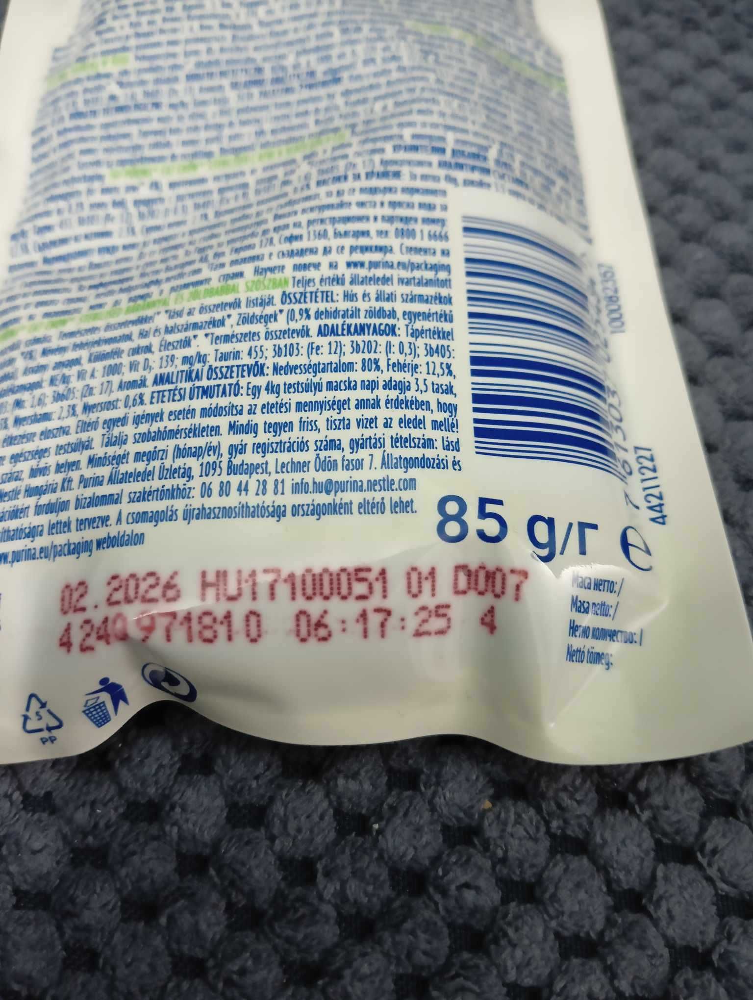 Cat Chow Sterilised z Jagnięciną i Zieloną Fasolką w Sosie 85g