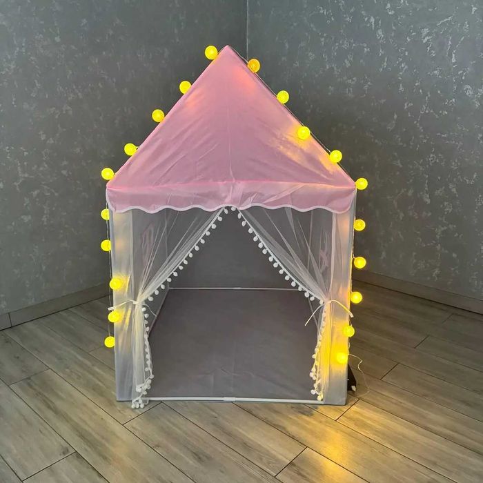 Дитяча палатка З ЛІХТАРИКАМИ Намет дитячий Дитячий будиночок Вігвам