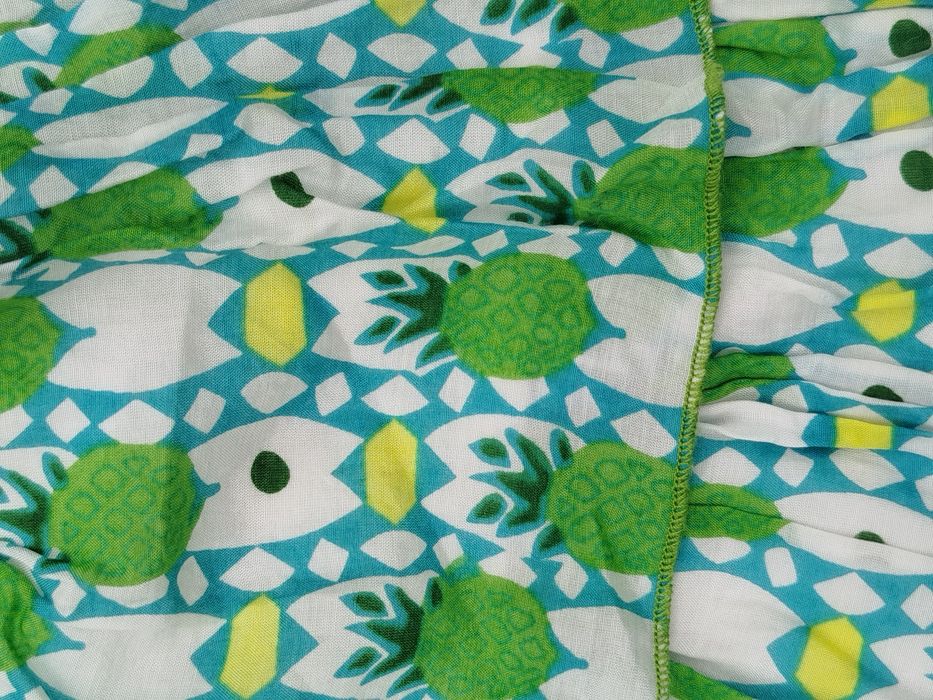 Nowa spódnica z falbanami w ananasy zielona biała Fornarina S 36