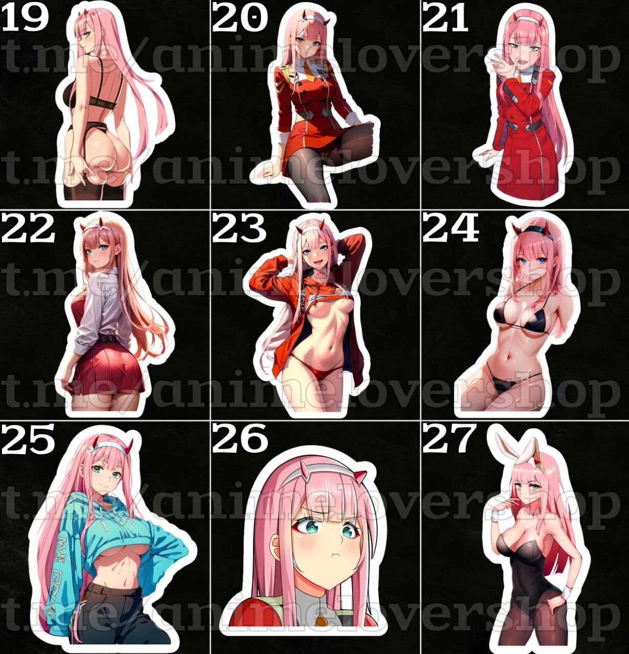 Наліпки Frieren , Makima, Zero Two