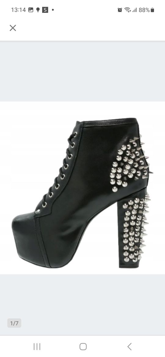 Jeffrey Campbell Botki LITA na obcasie skóra r.37