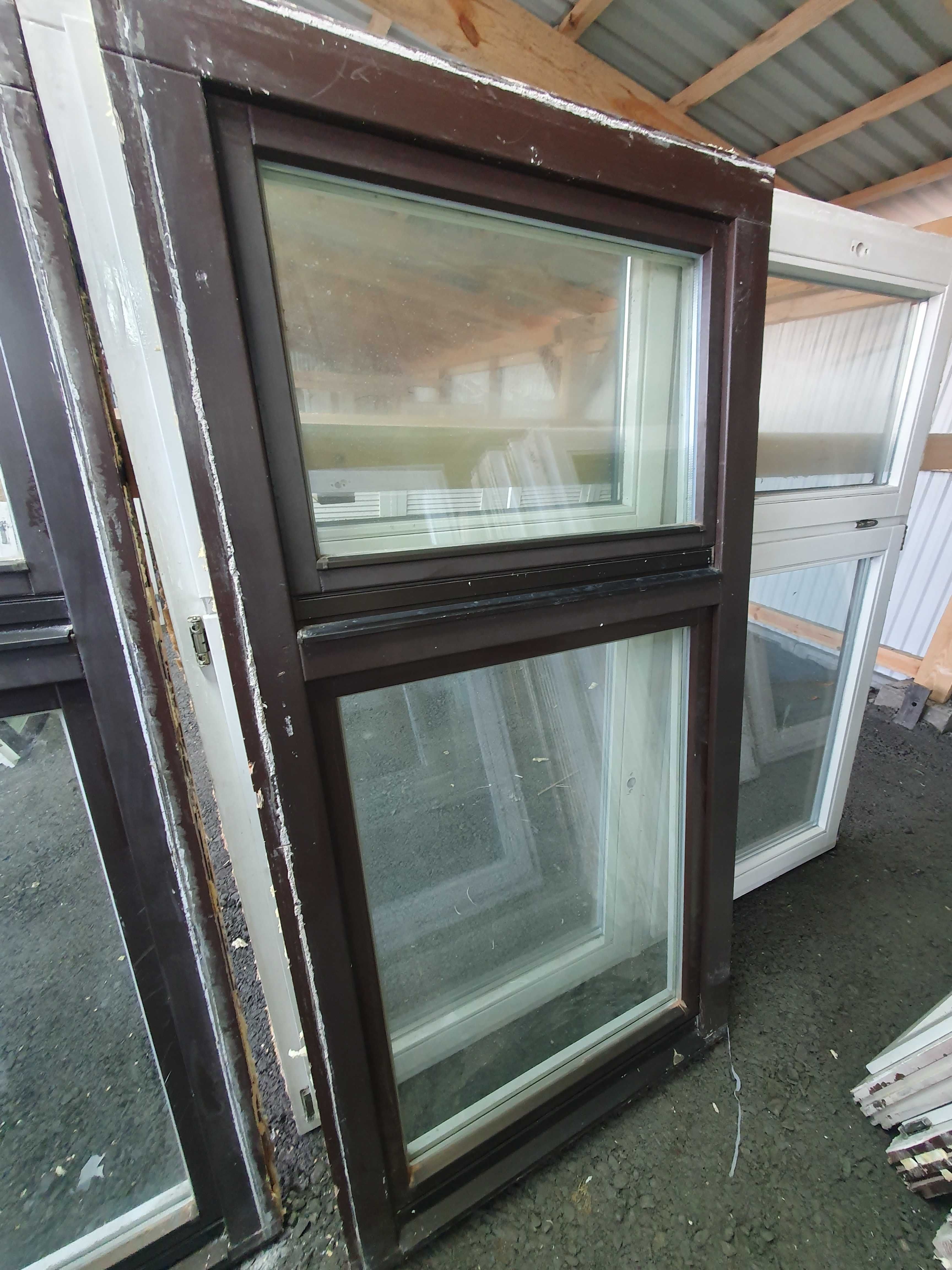 OKNA Drewniane Sosnowe 88x173cm 8 sztuk białe/brązowe okno