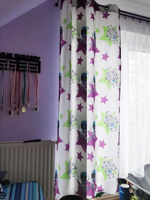 Zasłony dziecięce długie poszewki komplet dla chłopca