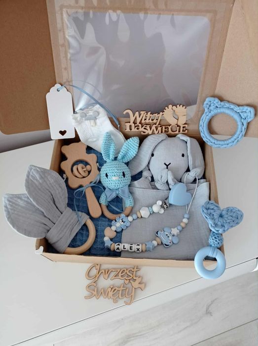 Zestaw prezentowy dla niemowlaka prezent babyshower narodziny chrzest