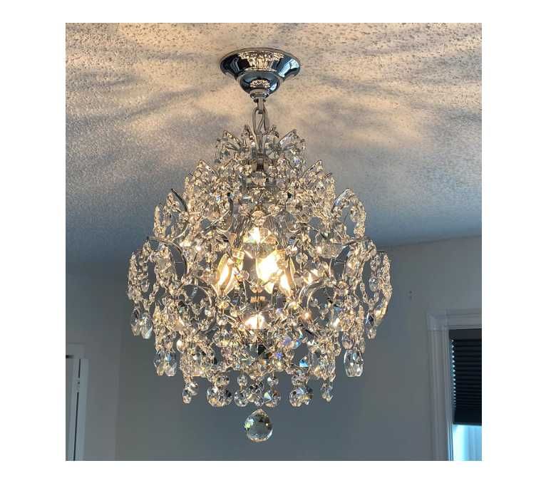 A1A9 Nowoczesny kryształowy żyrandol 3kryształowe abażury sufitowe