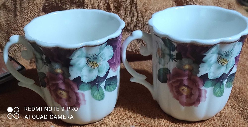 2 kubki fajans złocenia 0.4 litra